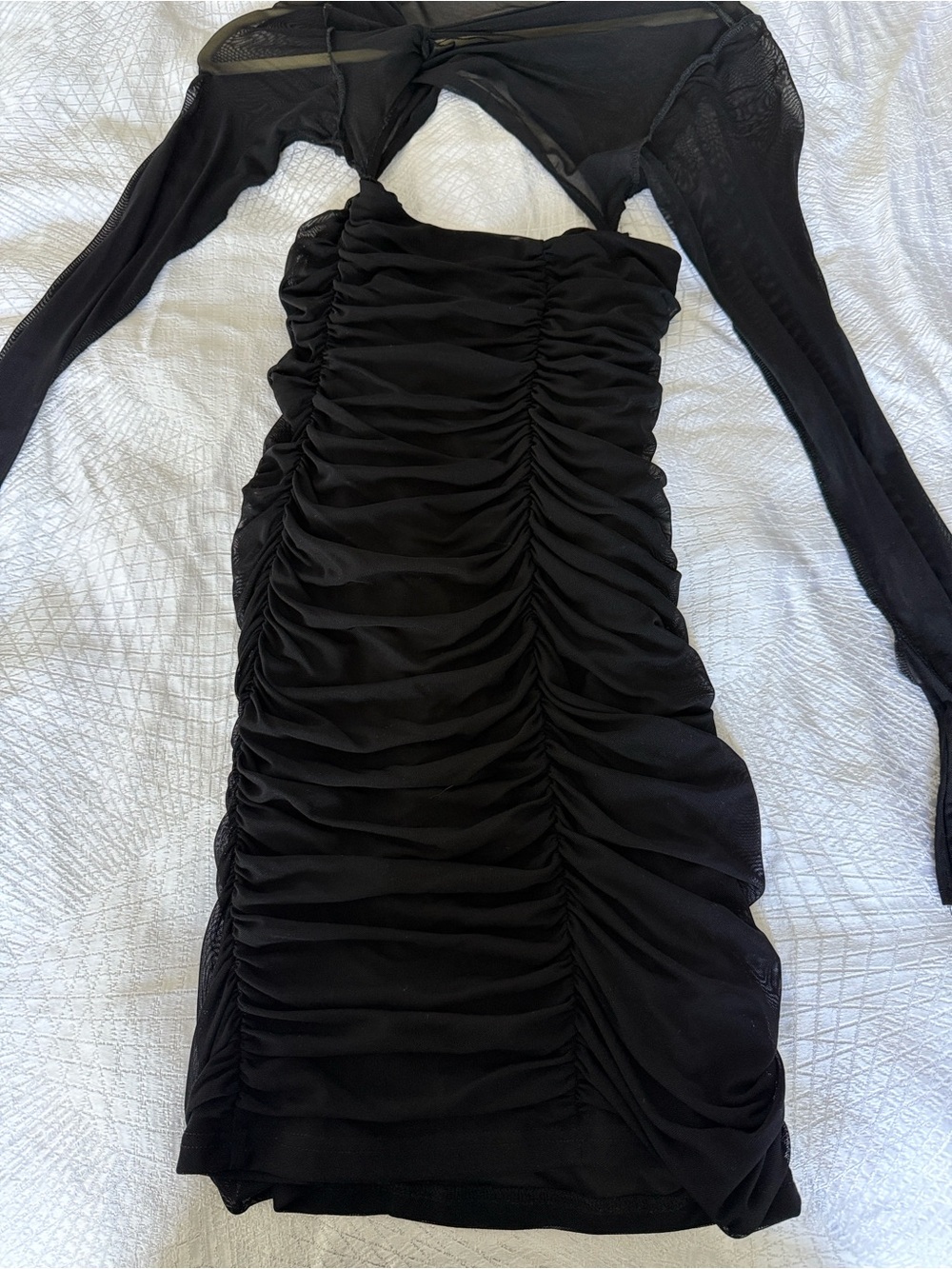 Amazon Black Sheer-Sleeve Bodycon Dress - Women - Picture 9 of 9